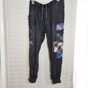 Vintage Havana Elastic Waist Joggers Pants Size Medium Black